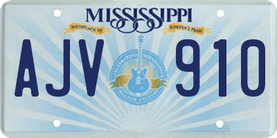 MS license plate AJV910