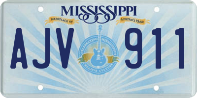 MS license plate AJV911