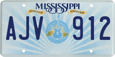 MS license plate AJV912