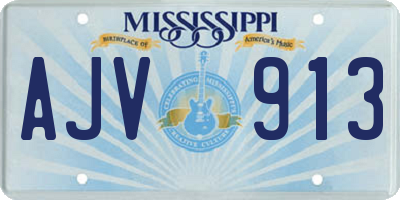 MS license plate AJV913