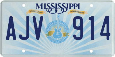 MS license plate AJV914