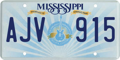 MS license plate AJV915