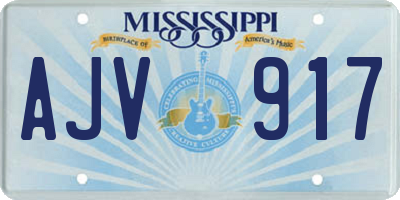 MS license plate AJV917