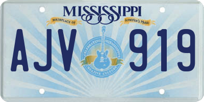 MS license plate AJV919