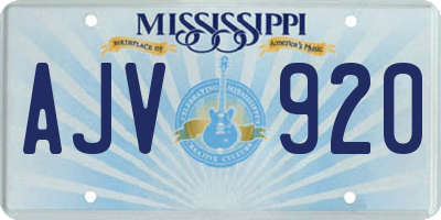 MS license plate AJV920