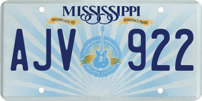 MS license plate AJV922