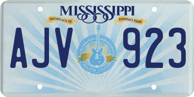 MS license plate AJV923