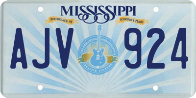 MS license plate AJV924