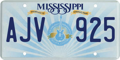 MS license plate AJV925