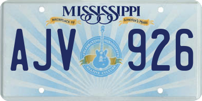 MS license plate AJV926
