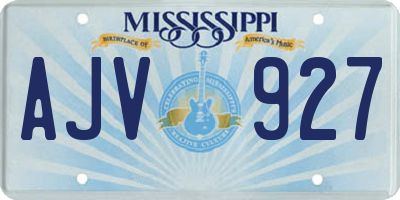 MS license plate AJV927