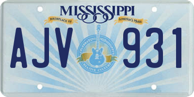 MS license plate AJV931