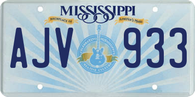 MS license plate AJV933