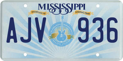 MS license plate AJV936