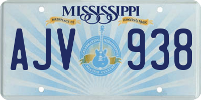 MS license plate AJV938