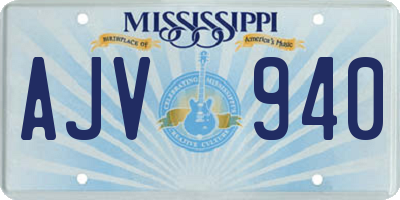 MS license plate AJV940