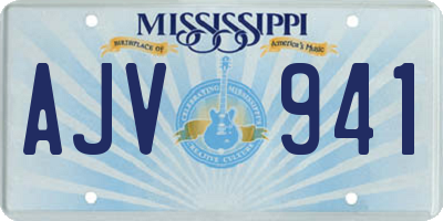 MS license plate AJV941