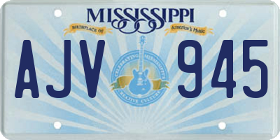 MS license plate AJV945