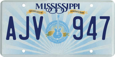 MS license plate AJV947