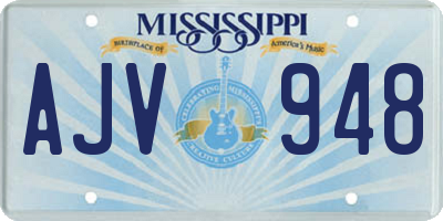 MS license plate AJV948
