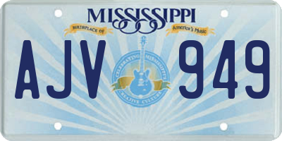 MS license plate AJV949