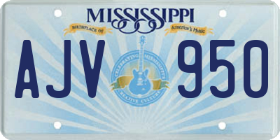 MS license plate AJV950