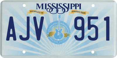 MS license plate AJV951