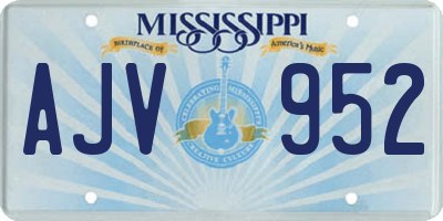 MS license plate AJV952