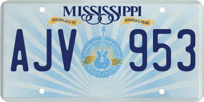 MS license plate AJV953