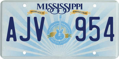 MS license plate AJV954
