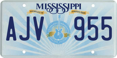 MS license plate AJV955