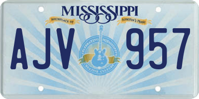 MS license plate AJV957