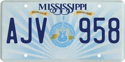 MS license plate AJV958