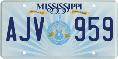 MS license plate AJV959