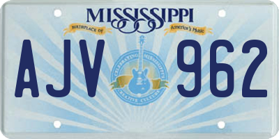 MS license plate AJV962