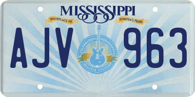 MS license plate AJV963