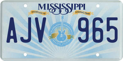 MS license plate AJV965