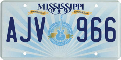 MS license plate AJV966