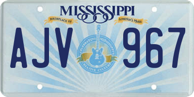 MS license plate AJV967
