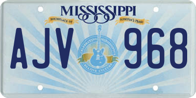 MS license plate AJV968
