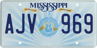 MS license plate AJV969