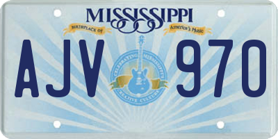 MS license plate AJV970