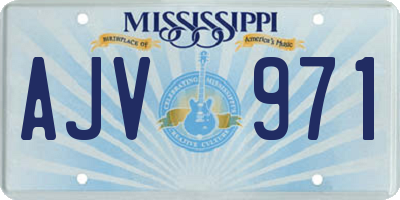 MS license plate AJV971