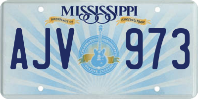 MS license plate AJV973