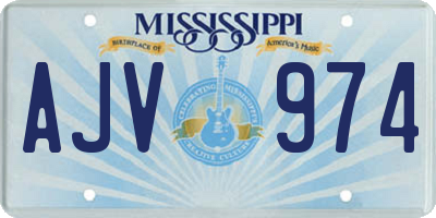 MS license plate AJV974