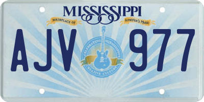 MS license plate AJV977