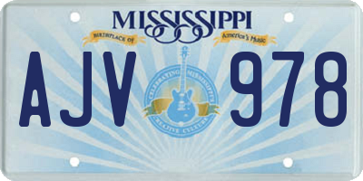 MS license plate AJV978