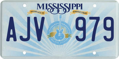 MS license plate AJV979
