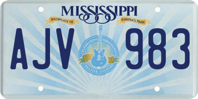 MS license plate AJV983