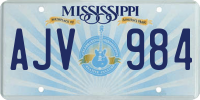 MS license plate AJV984